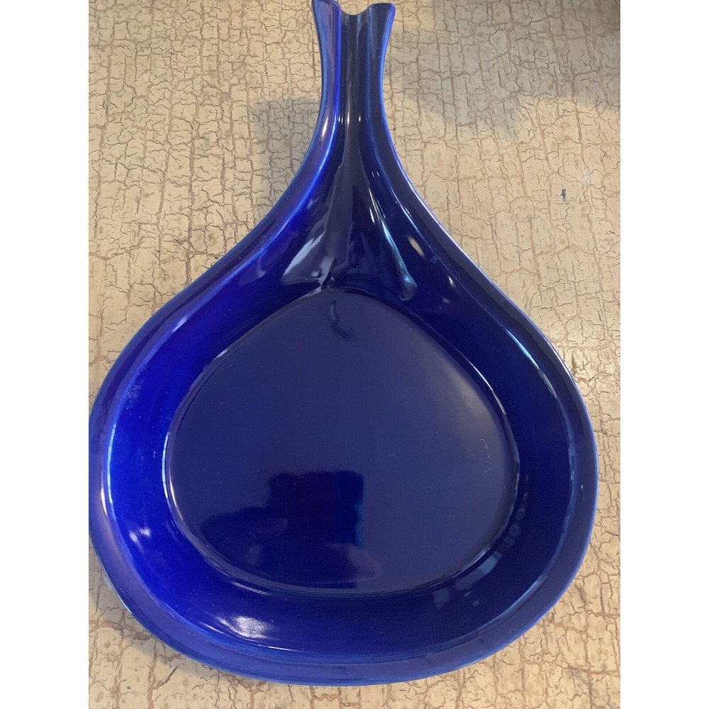 Vintage Antique Hall Don Stakups 2574 Ceramic Skillet Rare cobalt blue